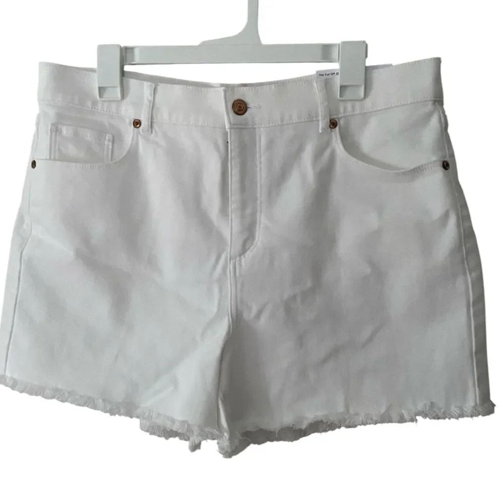 LOFT White High‑Rise Cutoff Denim Shorts – NWT – Size 14